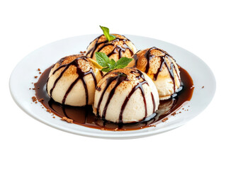 chocolate ice cream. delicious ice cream isolated.