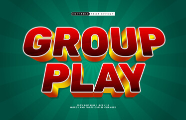 group play editable text effect with a team and sport text effect