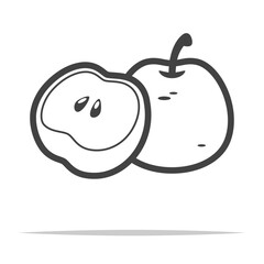 Asian pear outline icon transparent vector isolated