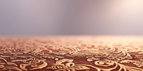 Ornate, gold-embroidered brown fabric