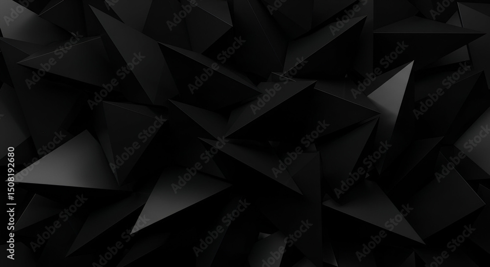 Poster complex pattern of overlapping, dark, geometric triangles creates a striking visual effect. ideal fo