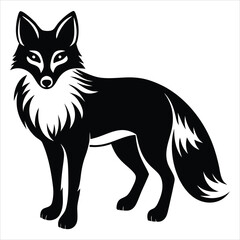 fox black silhouette vector logo 