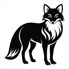 fox black silhouette vector logo 
