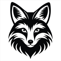 Fototapeta premium fox black silhouette vector logo 