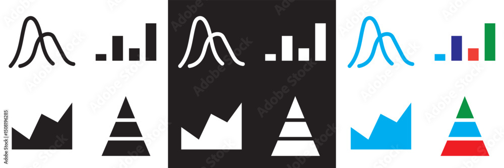 Poster growing bar graph vector icon . business graphs and charts icons. statistics and analytics icon. mon