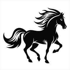 Obraz premium A silhouette of a running horse