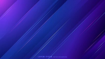 Modern abstract background with light sleek diagonal lines, dotted textures, glowing highlights, smooth deep purple and blue gradient