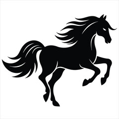 Obraz premium A silhouette of a running horse