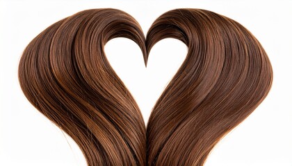Fototapeta premium High-Quality PNG Heart Shaped Brown Hair Isolated on White