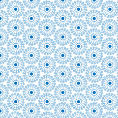 seamless pattern with blue flowers