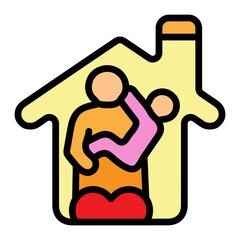 Foster Care Home Vector Filled Icon Design