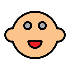 Smiling Child Vector Filled Icon Design
