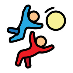 Children Playing Vector Filled Icon Design