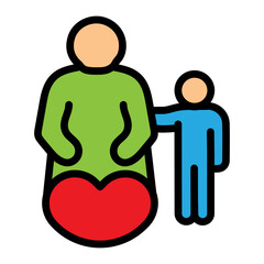 Mother Holding Child Vector Filled Icon Design