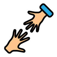 Helping Hand for Kids Vector Filled Icon Design