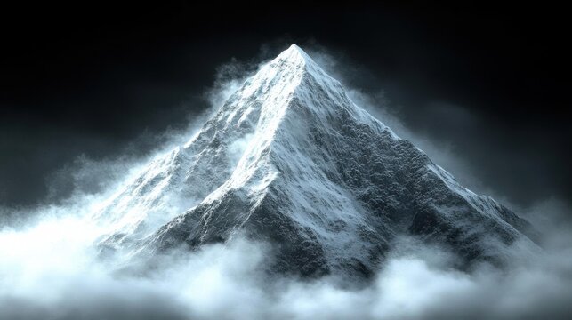 Snowy Peak in Mist