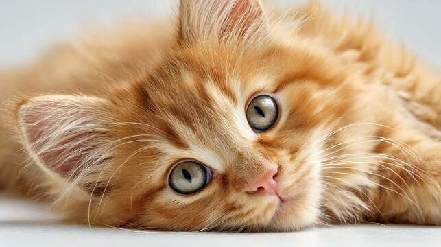 Orange tabby kitten adorable feline pet cute kitty domestic animal playful kitten portrait ginger cat face 100 - Powered by Adobe