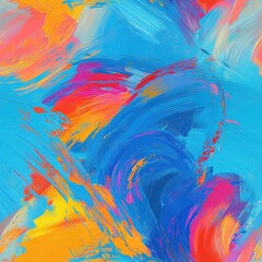 Swirling Abstract Paint Background with Hearts