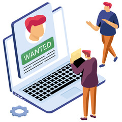 Trendy vector design of wanted poster 