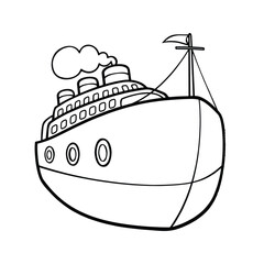 Ship Icon. Passenger Ship Illustration. Sea Ship.