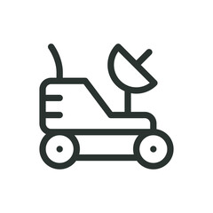 Lunar rover line icon, moon rover vector symbol with editable stroke
