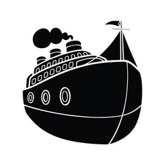 Ship Icon. Passenger Ship Illustration. Sea Ship.