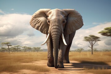 Obraz premium Elephant wildlife outdoors savanna.