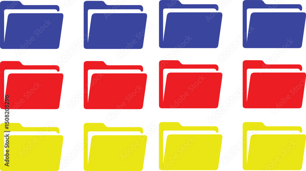 Poster red folder icon clean flat vector design minimalistic