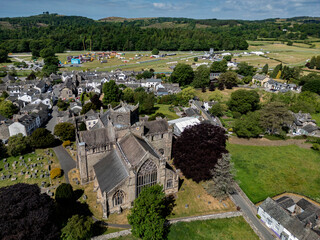 Village of Cartmel and Cartmel Race Course in Cumbria - United Kingdom