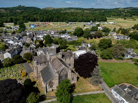 Village of Cartmel and Cartmel Race Course in Cumbria - United Kingdom
