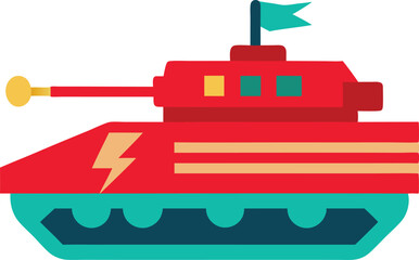 Naklejka premium Thunder tank icon in futuristic powerful machine concept vector art illustration