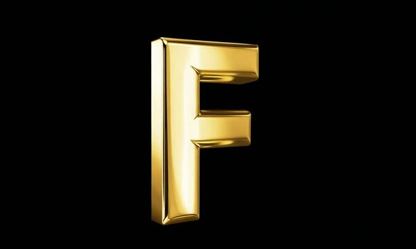 Glossy Gold Letter F