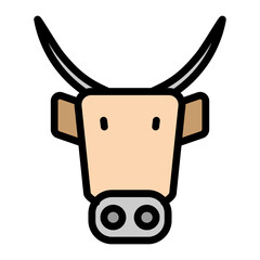 Cow Vector Filled Icon Design