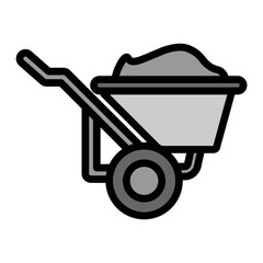 Wheel Barrow Vector Filled Icon Design
