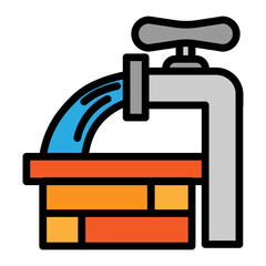 Tubewell Vector Filled Icon Design