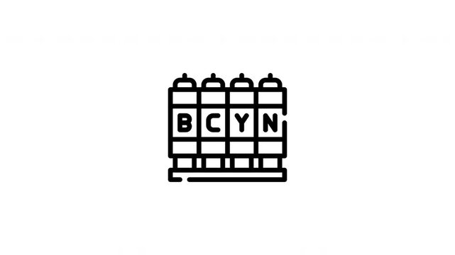 icon line motion graphic toner printer