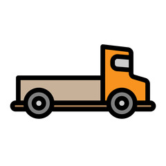 Pickup Truck Vector Filled Icon Design