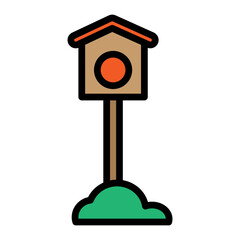 Bird House Vector Filled Icon Design