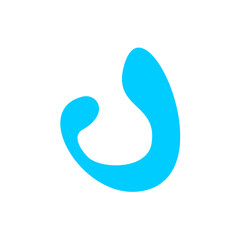 Abstract Organic Shape Icon – Modern Blue Vector Symbol
