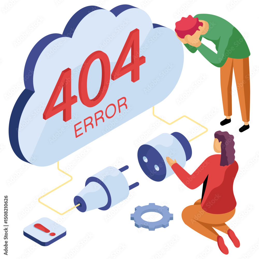 Wall mural a creative design vector of error 404