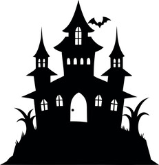halloween castle vector illustration