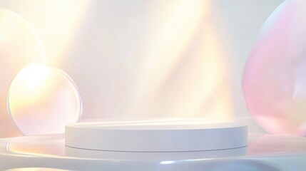 Cosmetic cream in a white plastic jar for skin care and beauty
