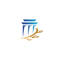 Pillar simple logo with leaf element