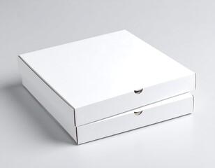 Two empty pizza boxes stacked