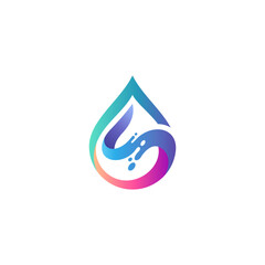 Water drop and letter S logo with splash effect