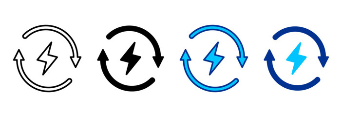 Renewable Energy Icon Set Multiple Style Vector Illustration