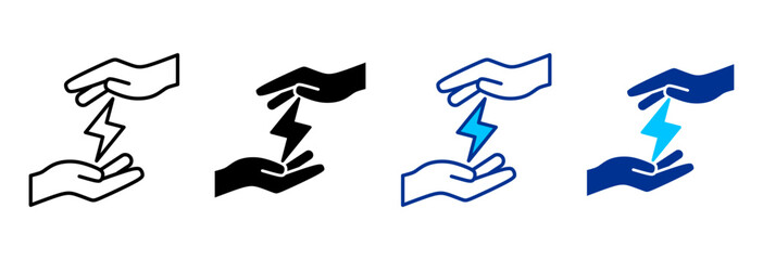 Save Energy Icon Set Multiple Style Vector Illustration