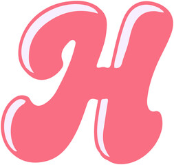 Cute Puffy Bold Alphabet H
