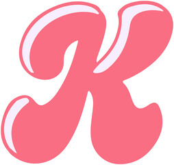 Cute Puffy Bold Alphabet K