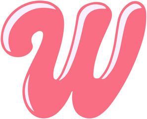 Cute Puffy Bold Alphabet W
